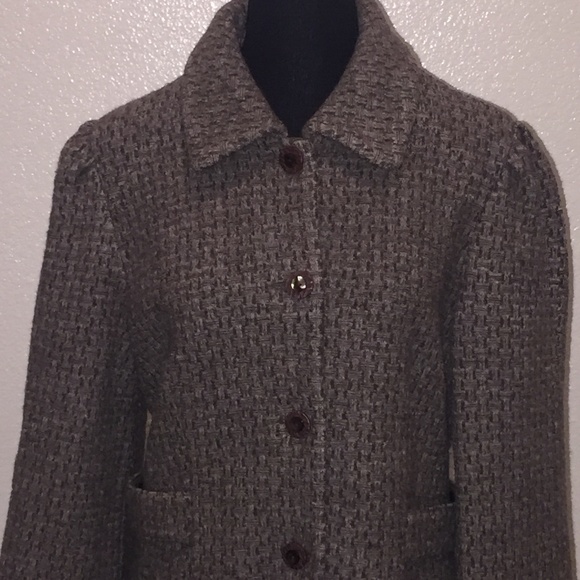 Espresso brown wall Icelandic bill sleeve short waisted coat - Picture 4 of 12